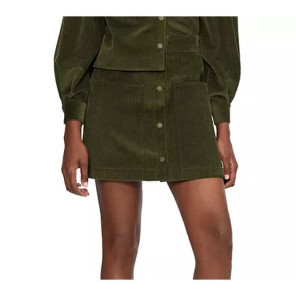 Ted Baker Omarah Cord Green High Waist A-line Mini Skirt, size 4/US10/L - Picture 1 of 7